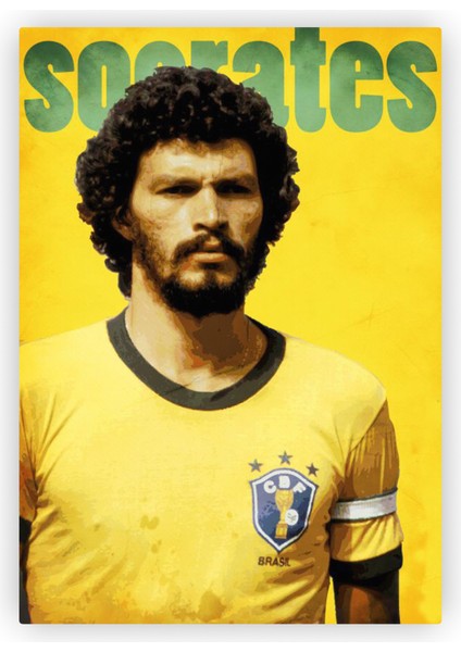 Sócrates Futbol Ahşap Poster 20 x 29 cm