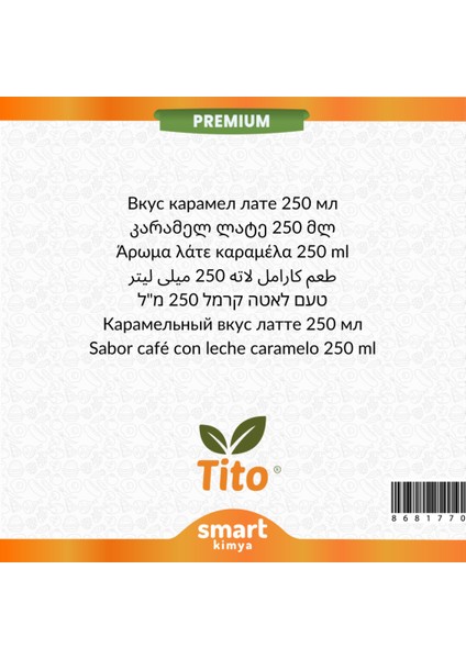 Premium Karamelli Latte Aroması 250 ml fiyatları