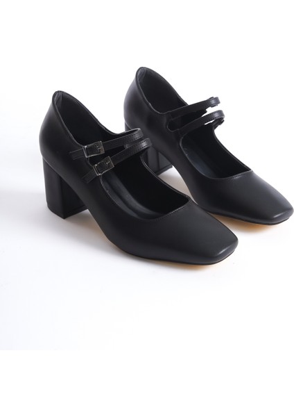 Vonje Carol Siyah Kadın Topuklu Ayakkabı