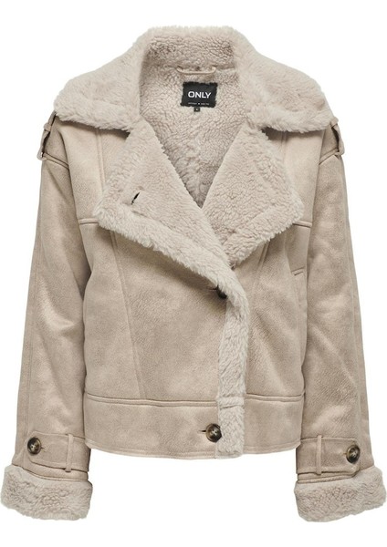 Kadın Kürklü Suni Süet Ceket - 15293012