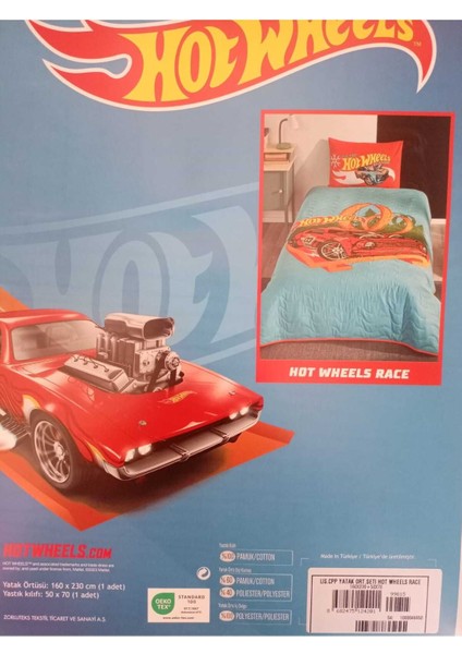 Hot Wheels Race Tek Kişilik Yatak Örtüsü