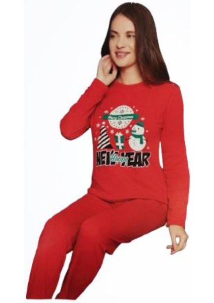 Kadın Desenli Kışlık Pijama Takımı 3175