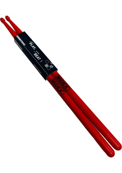 GFK-801RD 5A Bateri Baget Kırılmaz Polyemid Kırmızı Davul Bageti 5A Drumsticks