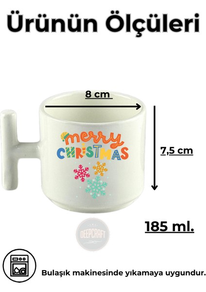 Deepcraft Best Quality 'Merry Christmas' T Kulplu Kupa 185 Ml