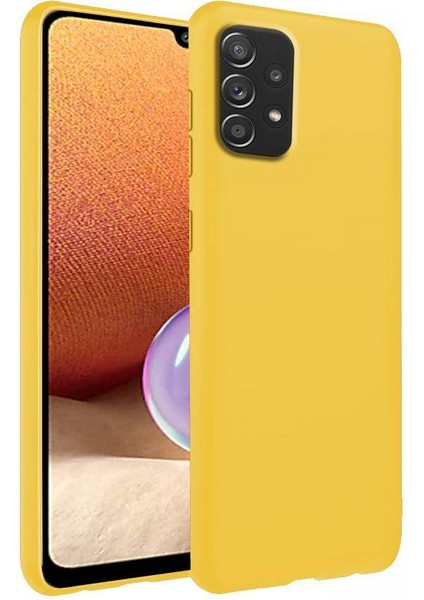 Samsung Galaxy A73 İnce Mat Silikon Kılıf Sarı