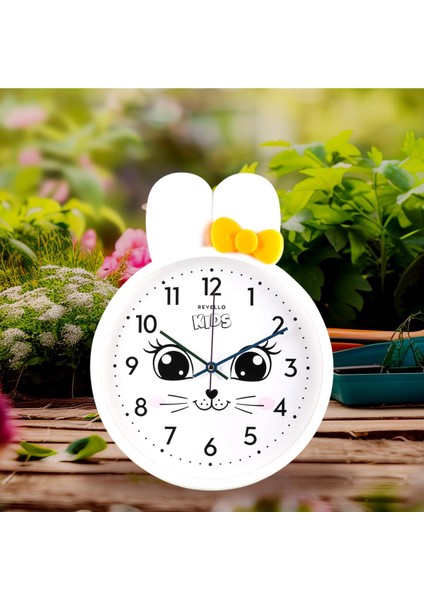 Çocuk Odası Duvar Saati Pembe Beyaz ve Krem Renk 27X39 cm modelleri