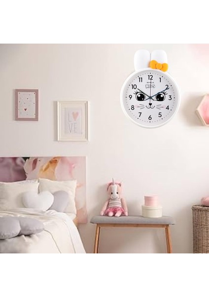 Çocuk Odası Duvar Saati Pembe Beyaz ve Krem Renk 27X39 cm indirimleri