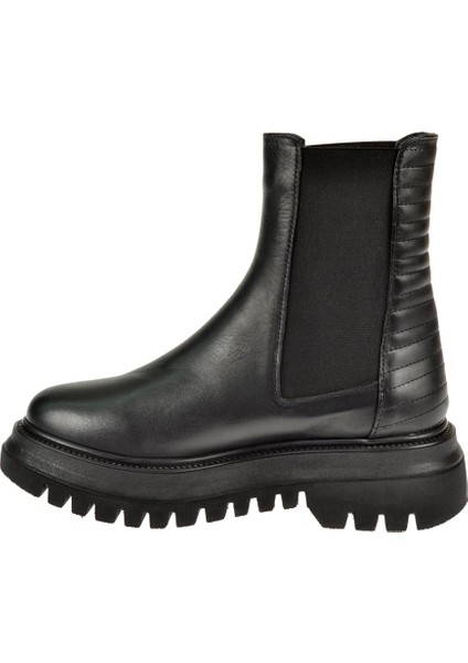 Hakiki Deri Yanları Lastikli Kadın Bot PLM-FELAL SİYAH modelleri