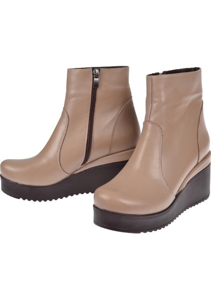 Hakiki Deri Dolgu Taban Kadın Bot AYK-300 VİZON fırsatları