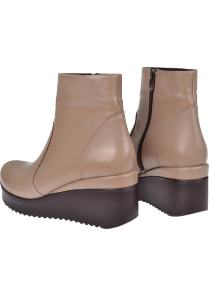 Hakiki Deri Dolgu Taban Kadın Bot AYK-300 VİZON indirimleri