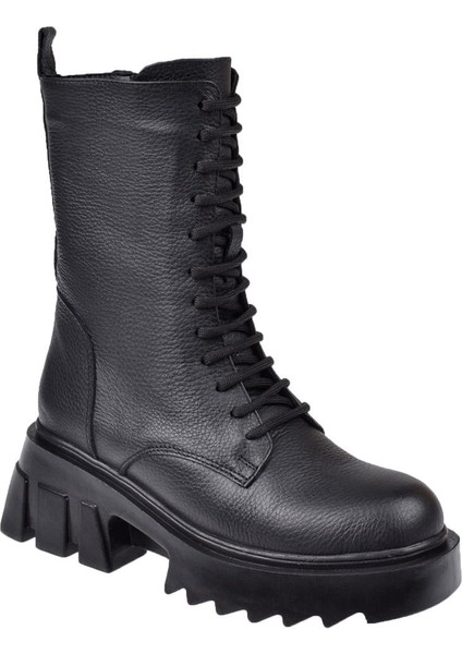 Hakiki Deri Kadın Bot PLM-34716 SİYAH