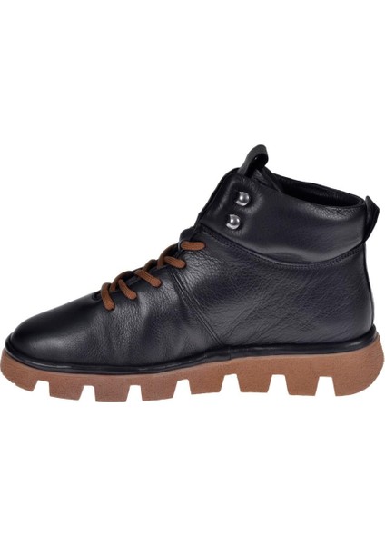 Deri Comfort Kadın Bot PLM-22816 Siyah