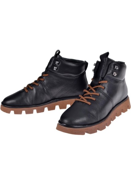 Deri Comfort Kadın Bot PLM-22816 Siyah