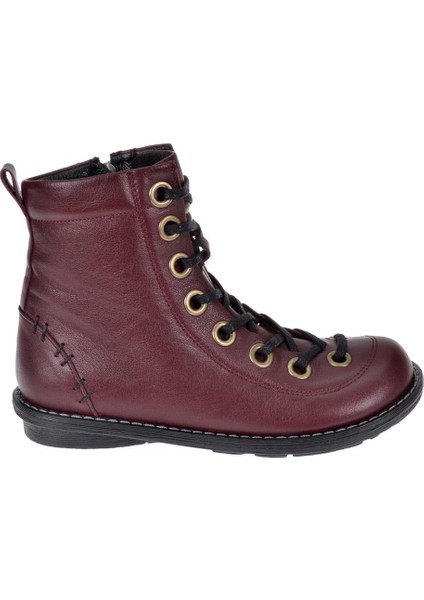 Deri Günlük Kadın Bot PLM-34431 Bordo