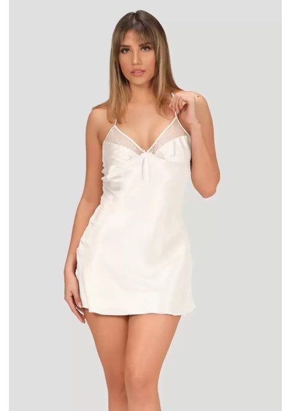 Underwear Gizotti Precious Gecelik Sabahlık Takımı Beyaz M