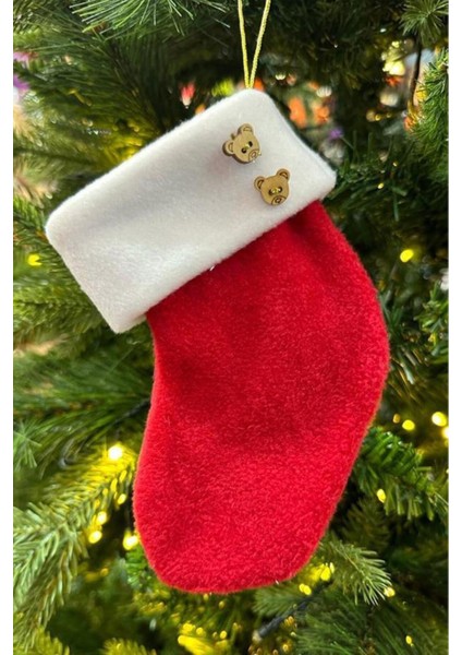 Yılbaşı Çam Ağacı Süsü Çorap Kırmızı