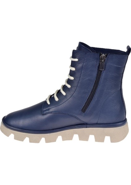 Deri Comfort Kadın Bot PLM-19102 Lacivert