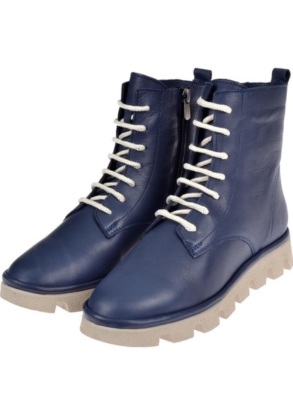Deri Comfort Kadın Bot PLM-19102 Lacivert