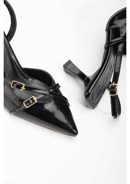 Siyah Rugan Günlük 7 cm Topuklu Bayan Ayakkabı fırsatları