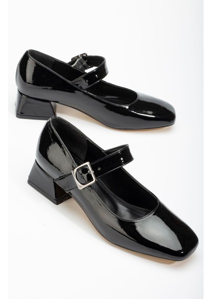 Siyah Rugan Günlük 4 cm Topuklu Bayan Ayakkabı indirimleri