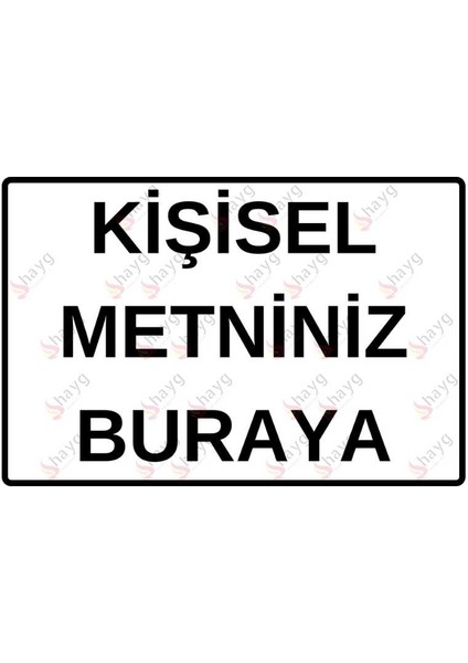 Kişiselleştirilebilir Uv Baskılı Dekota Tabela - Beyaz - 15 cm x 22,5 cm