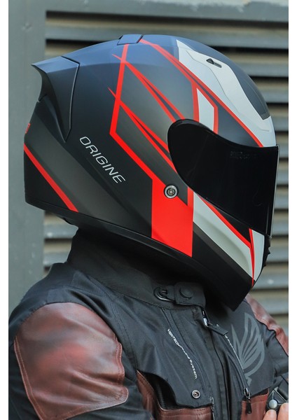 Strada Competition Beyaz-Kırmızı-Siyah Kask ( Güneş Vizörlü ) fırsatları