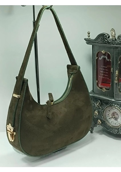 Eliteshop elite Nova Shopping Kadın Süet Baget Omuz Çantası