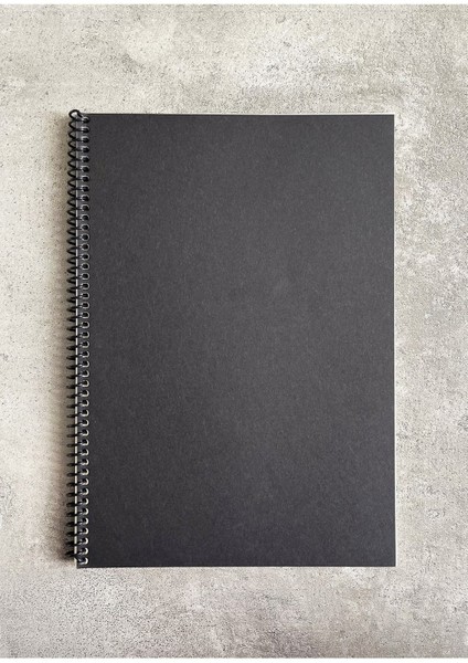 A4 Çizgili Spiralli Defter (Siyah Kapak)