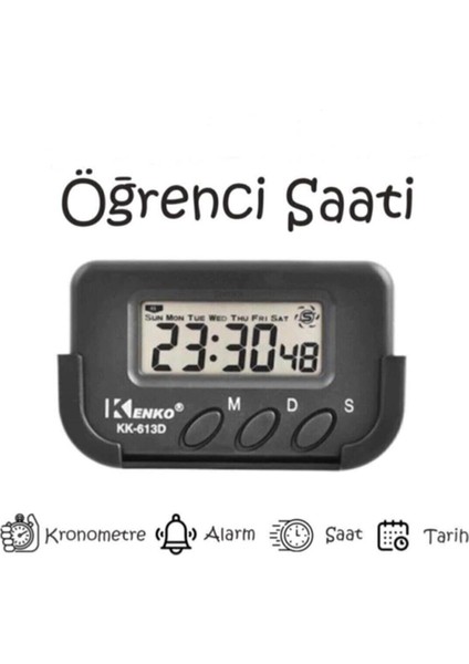 Mini Dijital Saat Tarih Kronometre Göstergesi Alarmlı Yapışkanlı Mutfak Ve Spor İçin Saat
