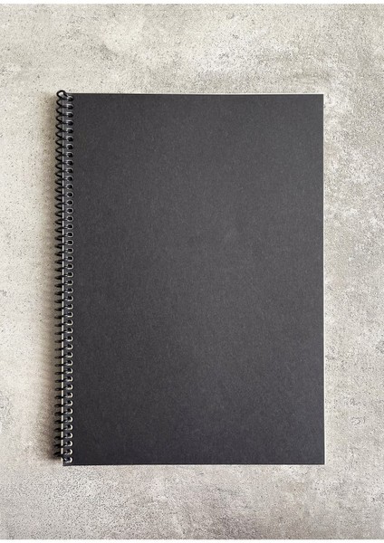 A4 Kareli Spiralli Defter (Siyah Kapak)