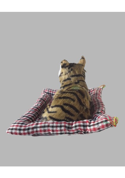 Pelüş Kedi, Minder Üzerinde, Kedi Sesli Miyavlayan Biblo Oyuncak, Hediyelik fırsatları