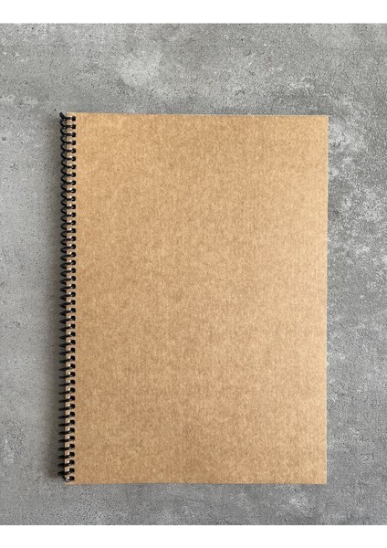 A4 Çizgisiz Spiralli Defter (Kahverengi Kapak)