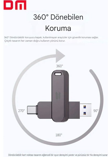 128Gb. Type-C ve Usb 3.2 Type-C Girişli Tüm Cihazlara iphone 15/16 Serisine Uyumlu Yüksek Hızlı Çift Girişli Otg