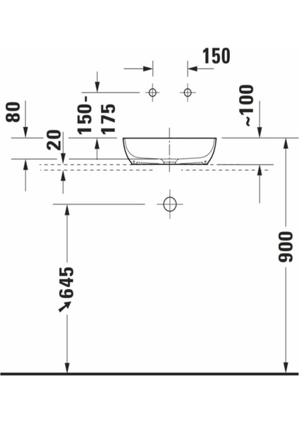 Sivida Durocast Çanak Lavabo 40 cm Mat Beyaz