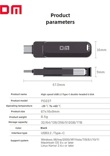 128Gb. Type-C ve Usb 3.2 Type-C Girişli Tüm Cihazlara iphone 15/16 Serisine Uyumlu Yüksek Hızlı Çift Girişli Otg