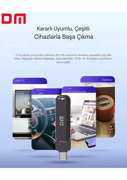 128Gb. Type-C ve Usb 3.2 Type-C Girişli Tüm Cihazlara iphone 15/16 Serisine Uyumlu Yüksek Hızlı Çift Girişli Otg