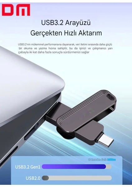 128Gb. Type-C ve Usb 3.2 Type-C Girişli Tüm Cihazlara iphone 15/16 Serisine Uyumlu Yüksek Hızlı Çift Girişli Otg