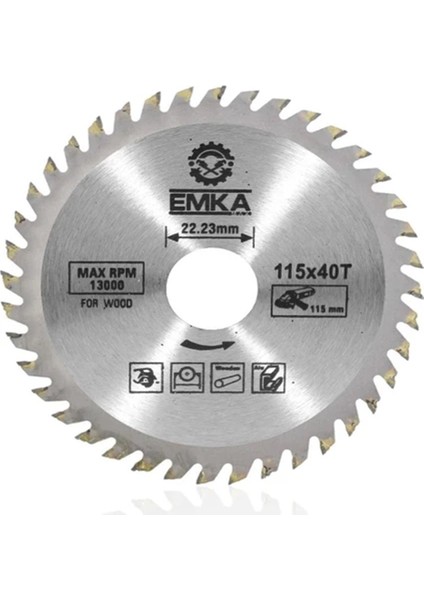 Ahşap Kesme Sunta Testeresi 115 mm 40 Diş