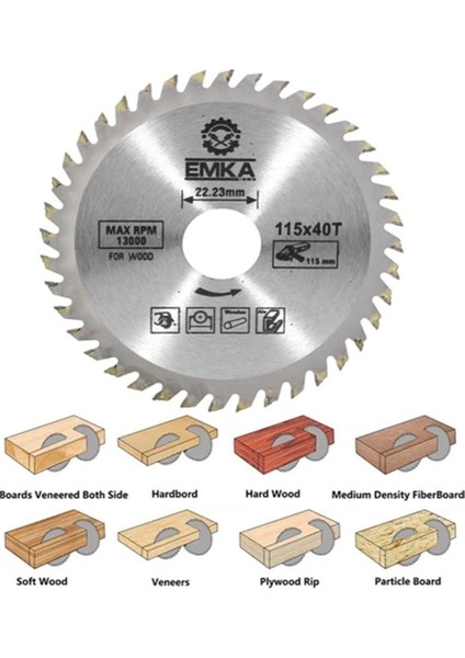 Ahşap Kesme Sunta Testeresi 115 mm 40 Diş