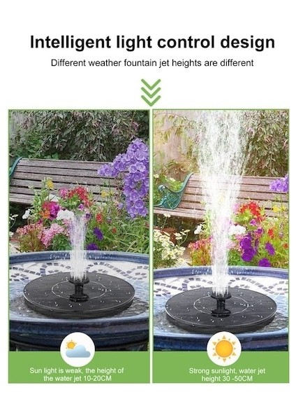 Güneş Enerjili Dekoratif Su Fıskiye Kuş Çeşmesi Açık Havuz Yüzen