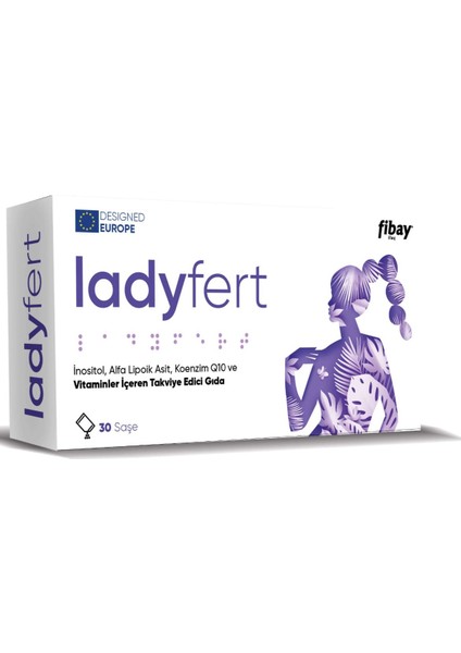 Ladyfert 30 Saşe (Inositol, Koenzim Q10, Oleuropin, Hayıt Otu ve Resveratrol İçeren Multivitamin ve Mineral Kompleksi)