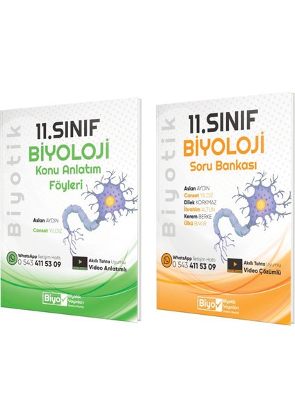 11.Sınıf Biyoloji Konu Anlatım Föyü ve Soru Bankası Seti 2 Kitap