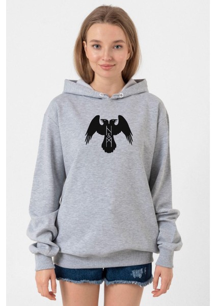 Thor's Ravens Huginn And Muninn Grimelanj Kadın 3ip Kapşonlu Sweatshirt