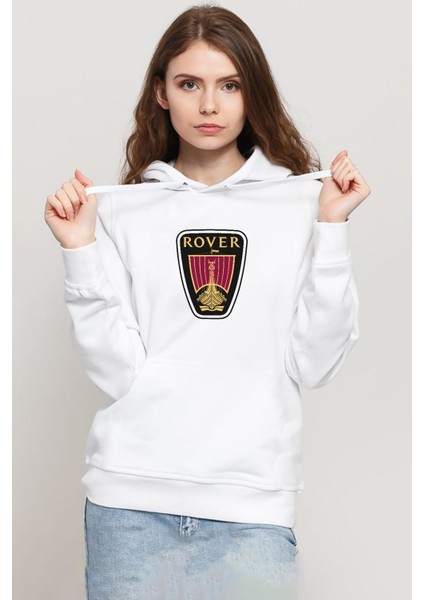 Vikings Rover Amblem Beyaz Kadın 3ip Kapşonlu Sweatshirt