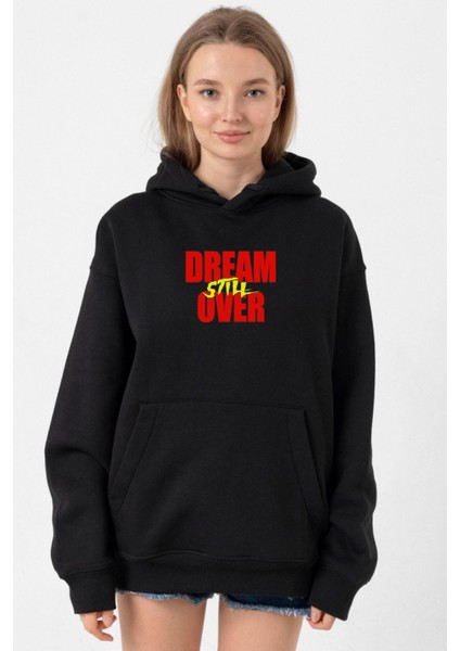 Dream Still Over Siyah Kadın 3ip Kapşonlu