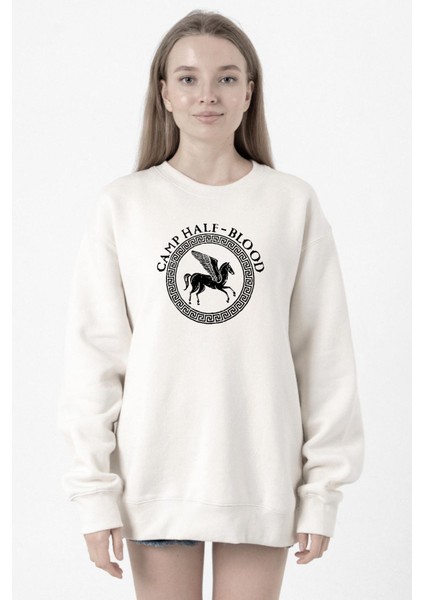 Percy Jackson Camp Half Blood Beyaz Kadın 2ip Sweatshirt