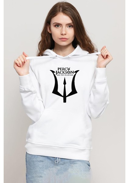 Percy Jackson And The Olympians Beyaz Kadın 3ip Kapşonlu Sweatshirt