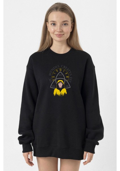 Dark Jonas Sic Mundus Creatus Est Siyah Kadın 2ip Sweatshirt