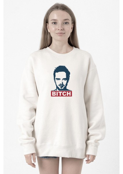 Breaking Bad Jesse Pinkman Bitch Beyaz Kadın 2ip Sweatshirt