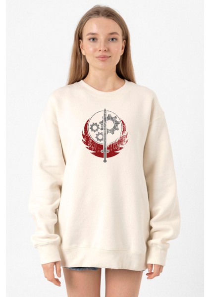 Fallout Worn Appalachian Brotherhood Ekru Kadın 2ip Sweatshirt